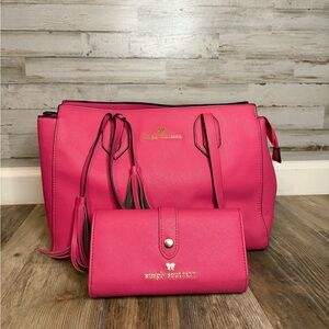 Simply Southern Hot Pink Tote Bag and Wallet Set